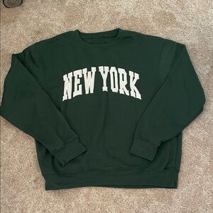 New York Women's Crewneck Sweater - Forest Green